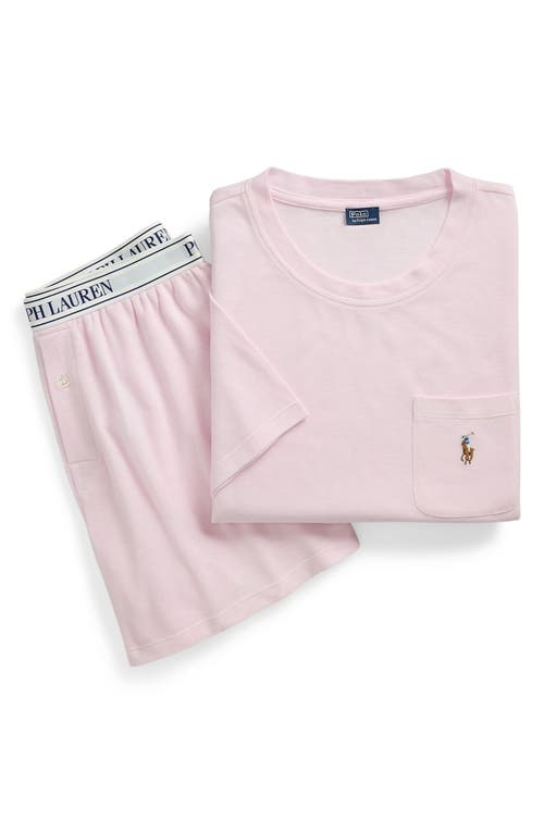 Shop Polo Ralph Lauren Logo Pocket Cotton & Modal Short Pajamas In Pink Lady