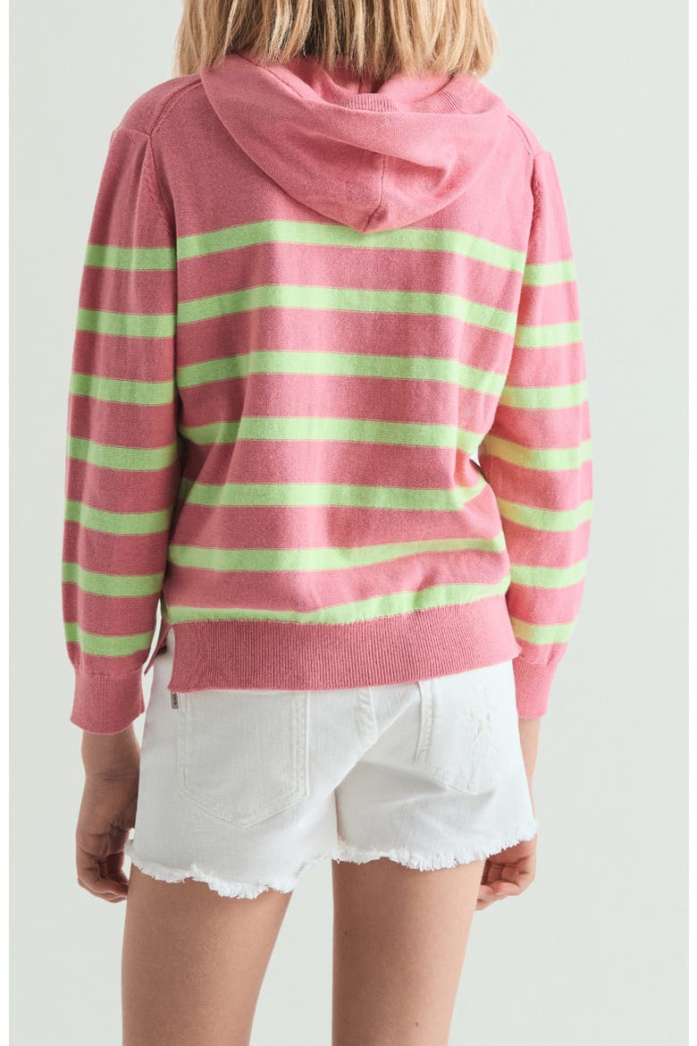Striped tricot hoodie, Alternate, color, Pink