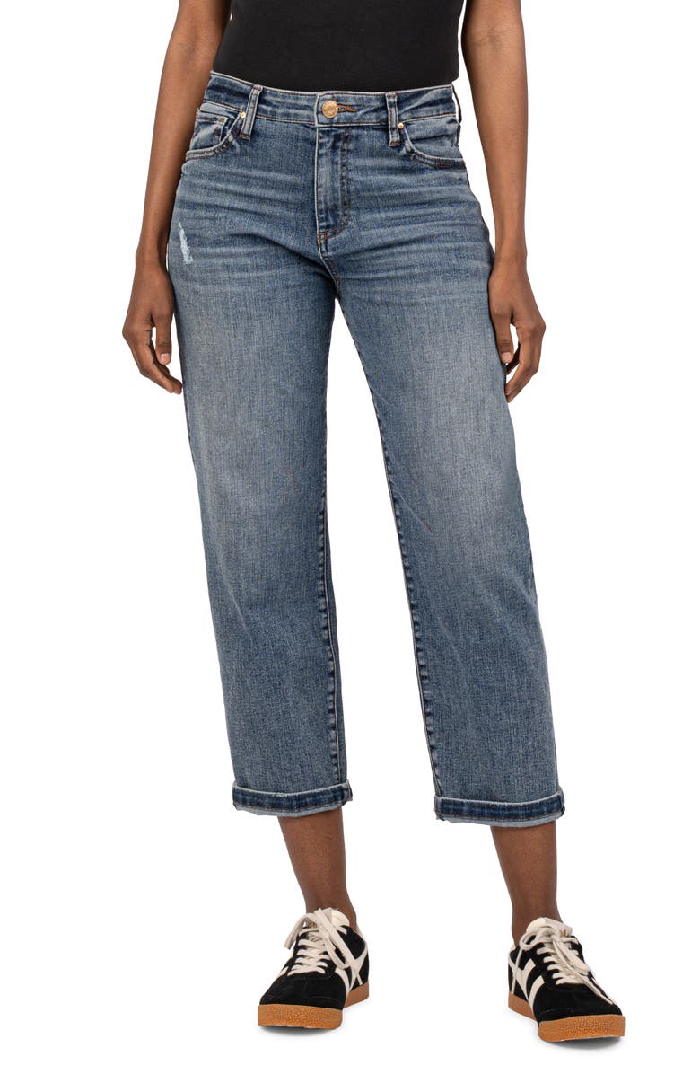 KUT from the Kloth Sienna Crop Baggy Boyfriend Jeans, Main, color, 