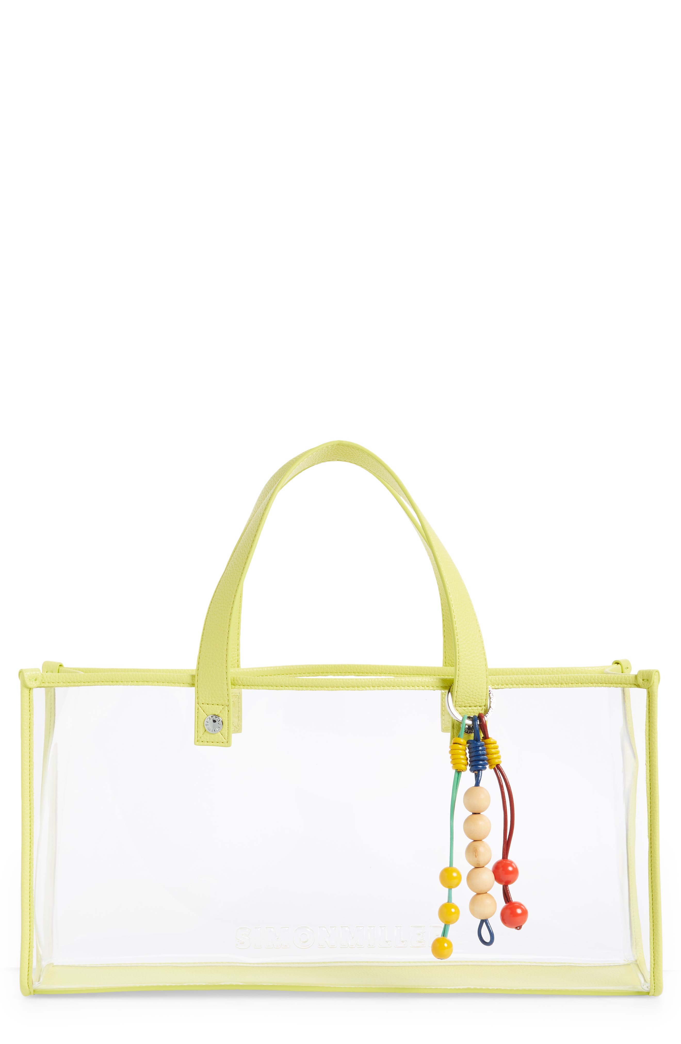 Anchor Stadium Tote Bag, Main, color, CLEAR/ CITRON