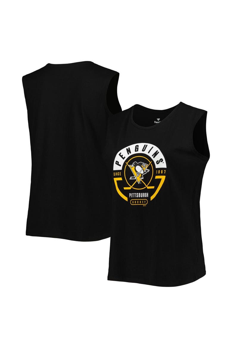 Women's Black Pittsburgh Penguins Plus Size Tank Top, Main, color, Black