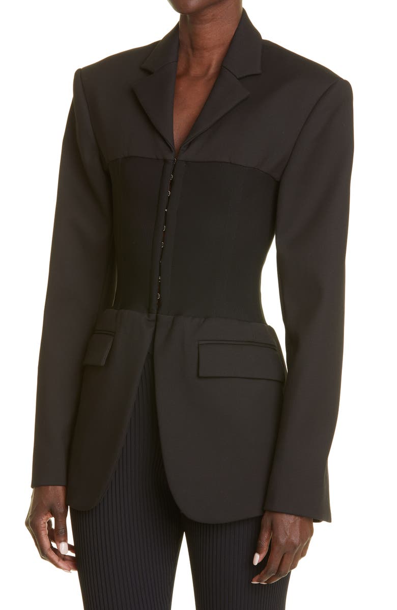 Dion Lee Corset Inset Blazer, Alternate, color, 