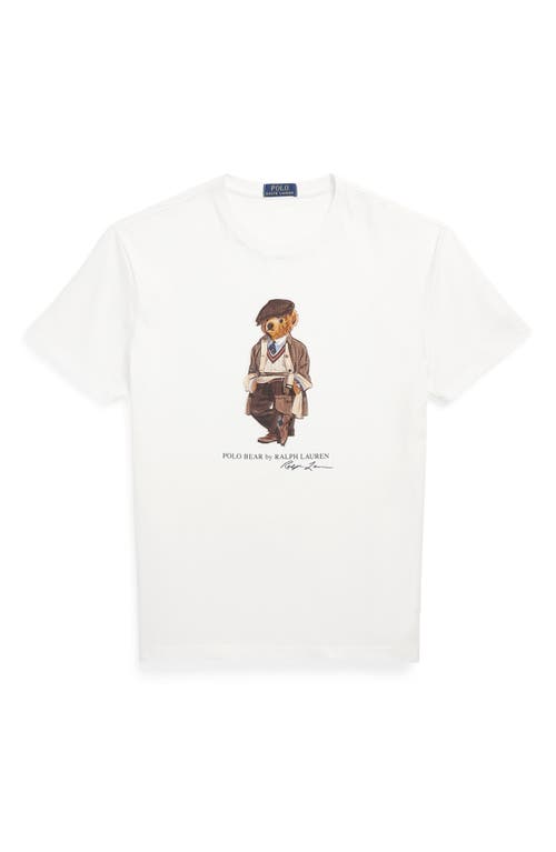 Polo Ralph Lauren Mens White Polo Bear Graphic-print Cotton-jersey T-shirt Xxl In Neutral