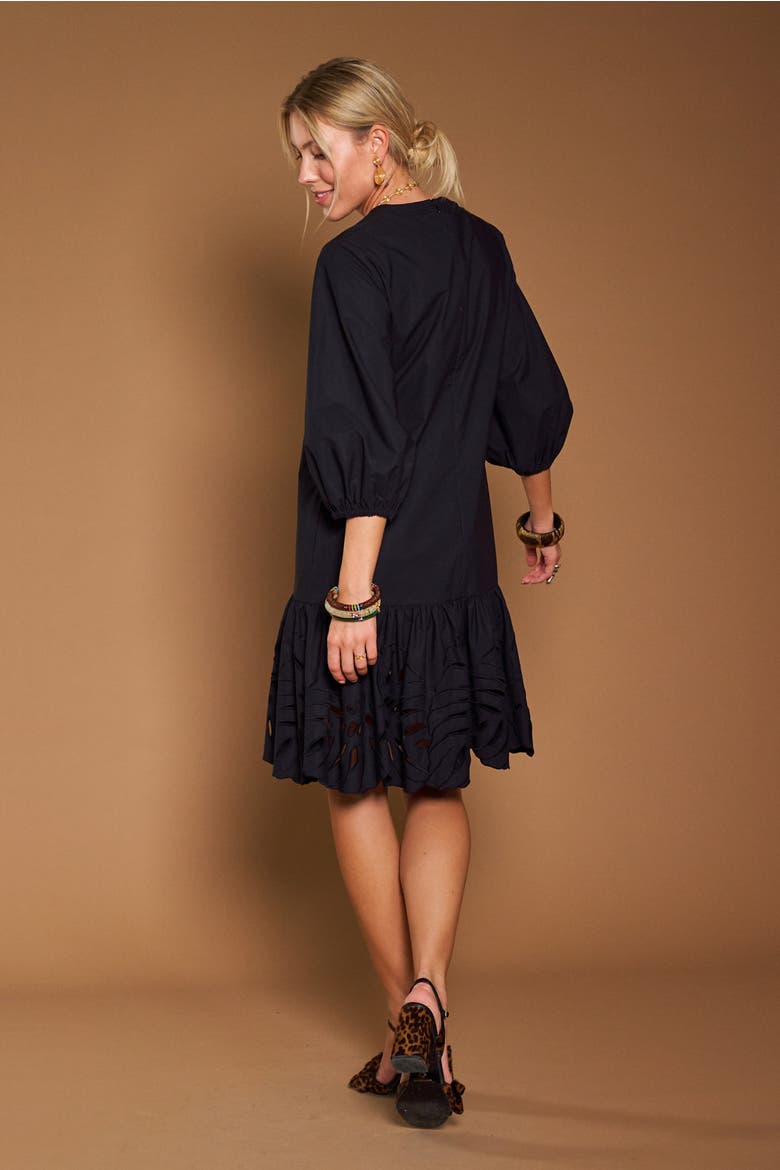 Cotton Dress With Embroidery, Alternate, color, Black