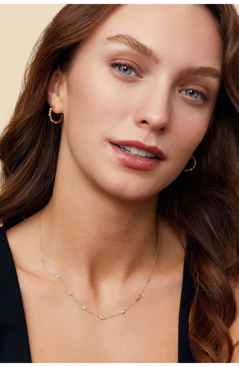 Oradina 14K Gold Crown Jewels Hoops, Alternate, color, Gold - Blue Sapphire