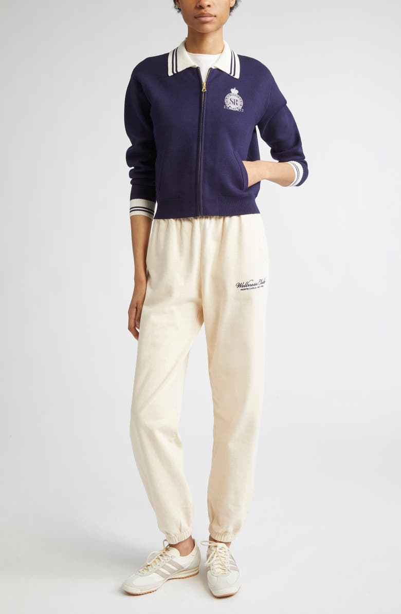 Sporty & Rich Wellness Club Cotton Sweatpants, Alternate, color, Cream