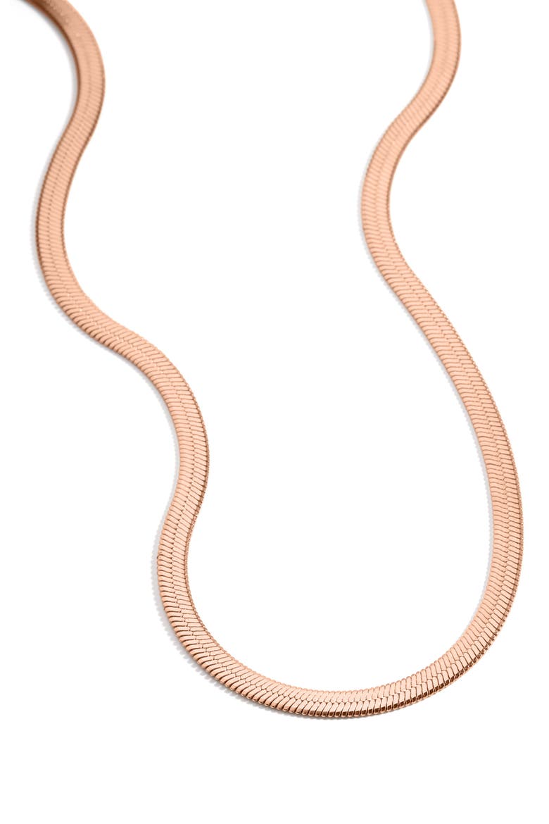 Herringbone Gold Chain Necklace, Main, color, Rose Gold-Tone