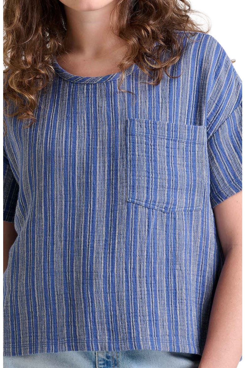 Tate Double Weave Short Sleeve Shirt, Alternate, color, Kyanite Stripe