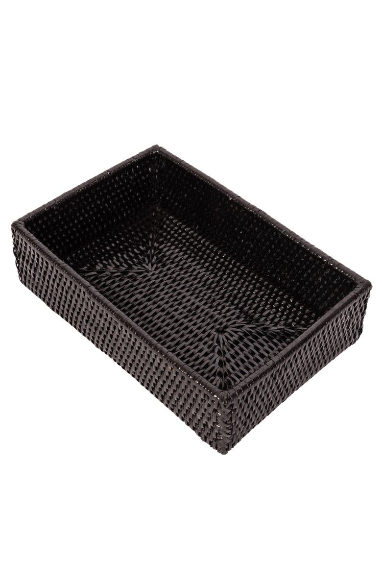 Artifacts Trading Company<sup>™</sup> Artifacts Rattan Guest Towel - Rectangular Napkin Holder, Main, color, Tudor Black