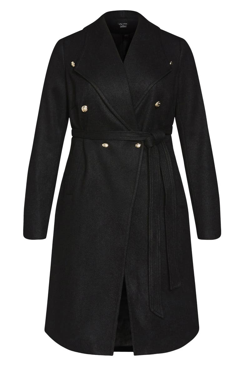 Callie Belted Coat, Alternate, color, BLACK