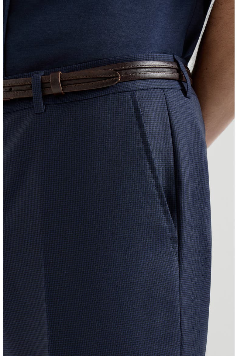Houndstooth trousers, Alternate, color, Navy Blue