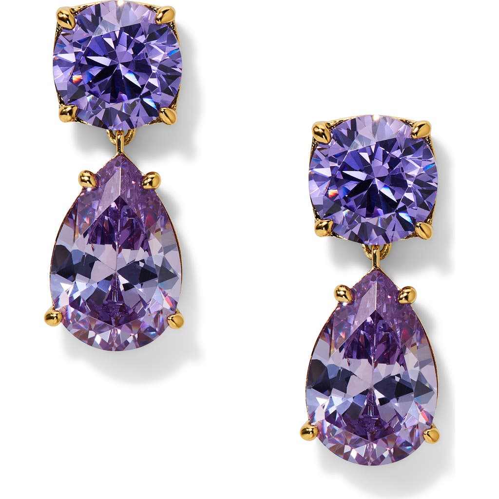 Nadri Maiden Cubic Zirconia Drop Earrings In Purple