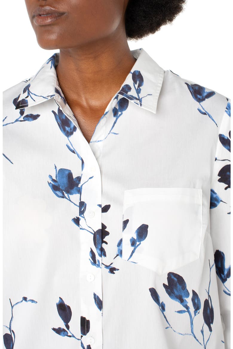 Floral Stretch Button-Up Shirt, Alternate, color, INDIGO ROSE