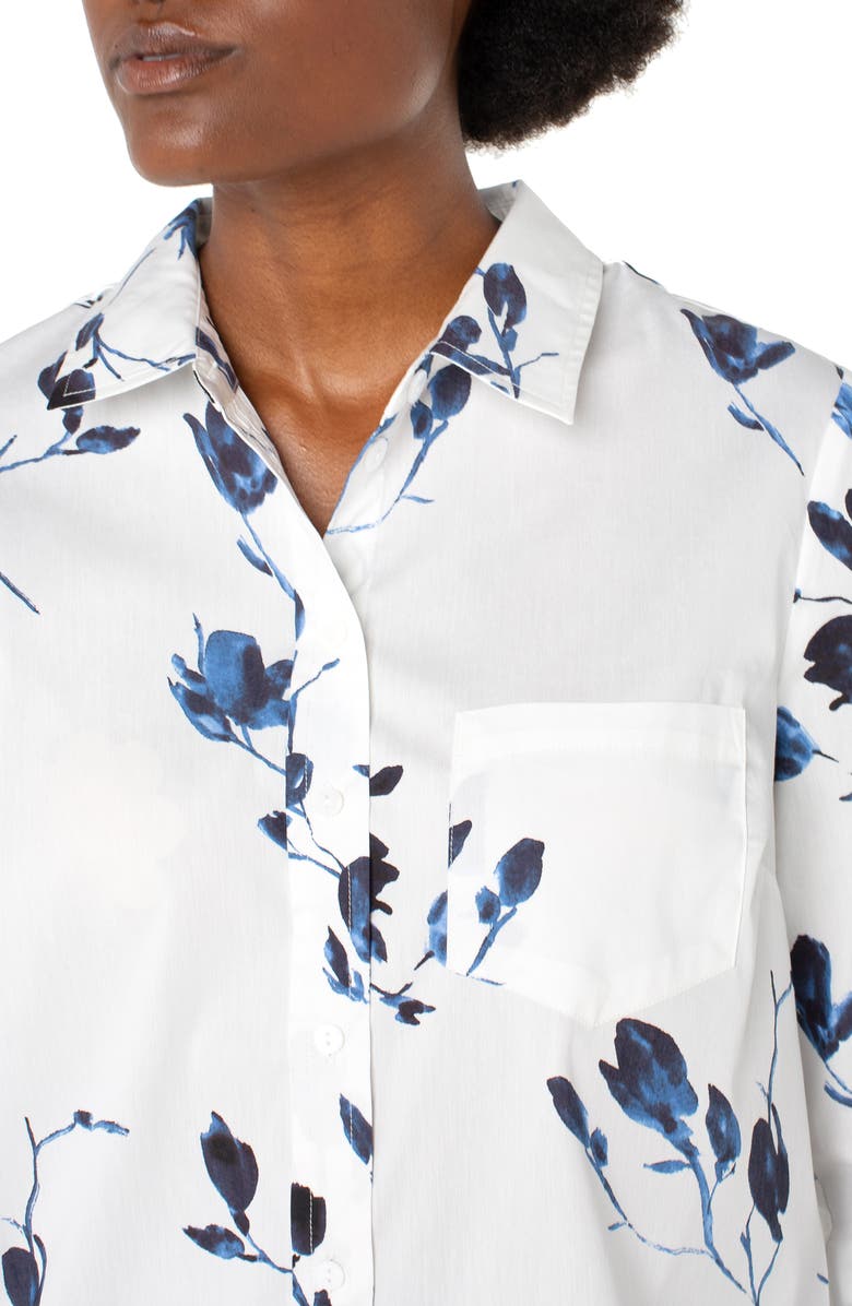 Liverpool Los Angeles Floral Stretch Button-Up Shirt, Alternate, color, 