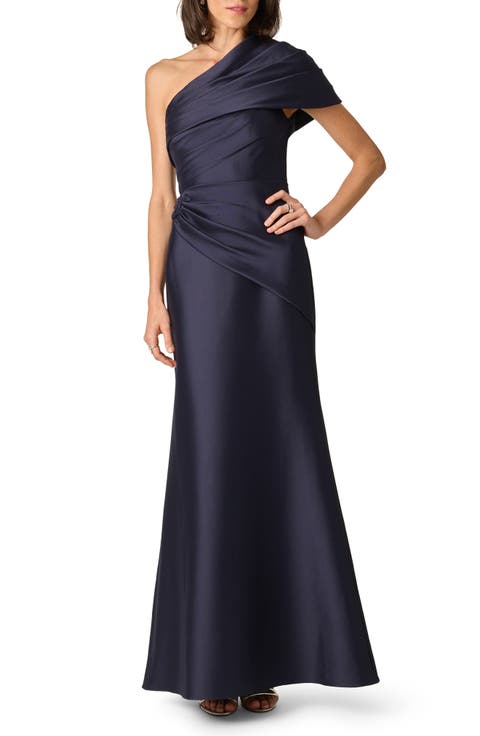 One-Shoulder Stretch Mikado Mermaid Gown