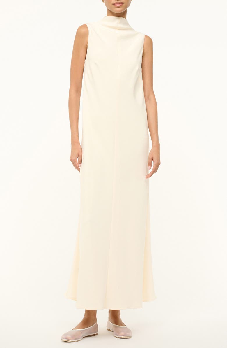 STAUD Araya Sleeveless Mock Neck Dress, Main, color, 