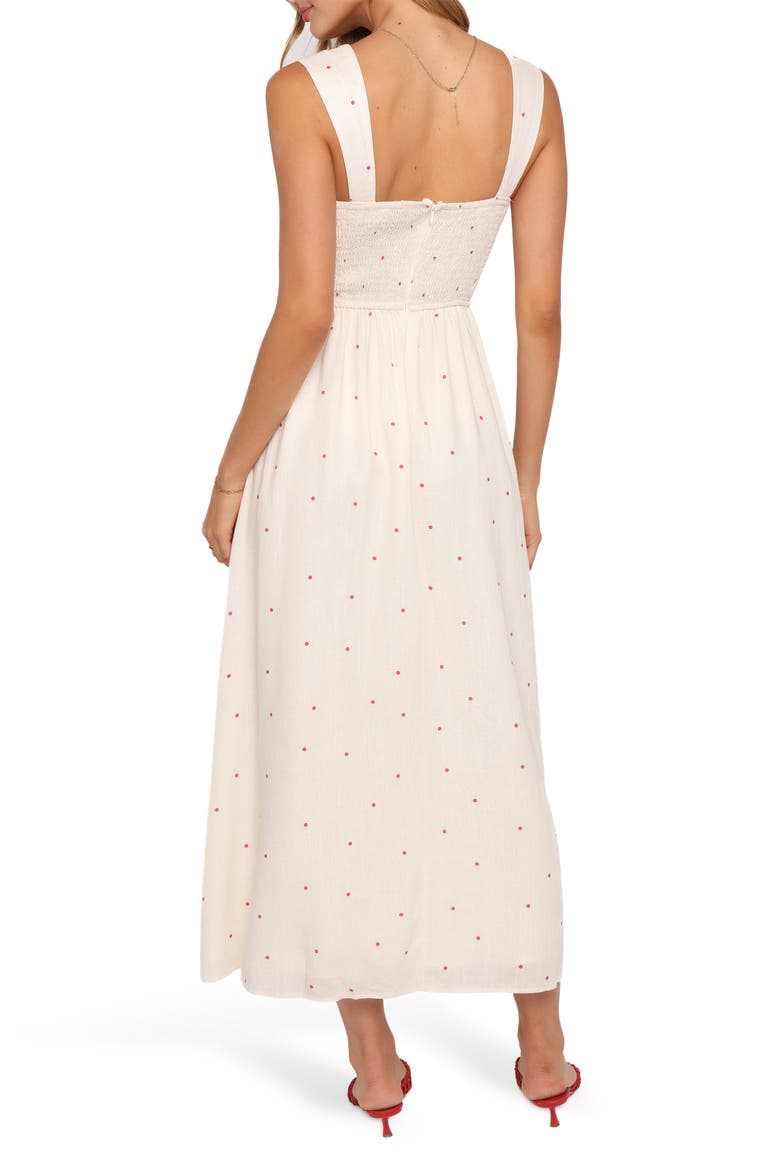 Caty Linen Blend Maxi Sundress, Alternate, color, RED POLKA DOT
