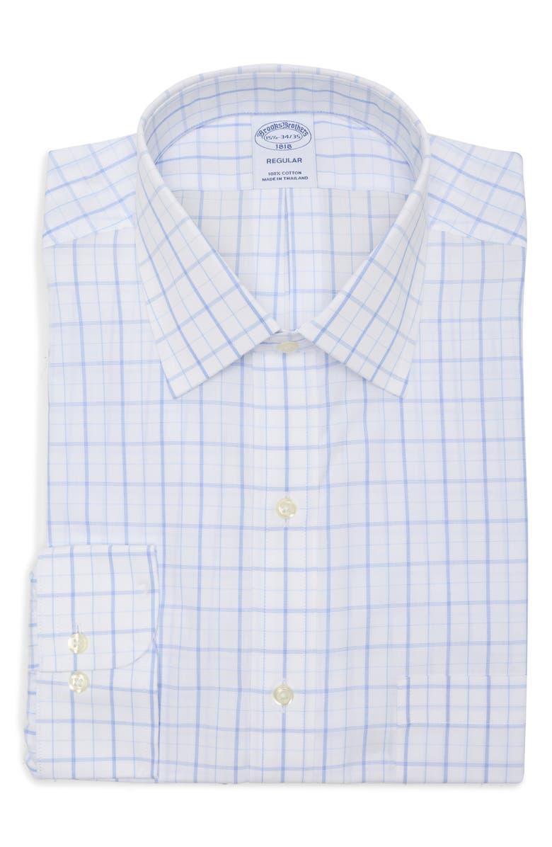 Brooks Brothers Regular Fit Plaid Cotton Dress Shirt, Alternate, color, 