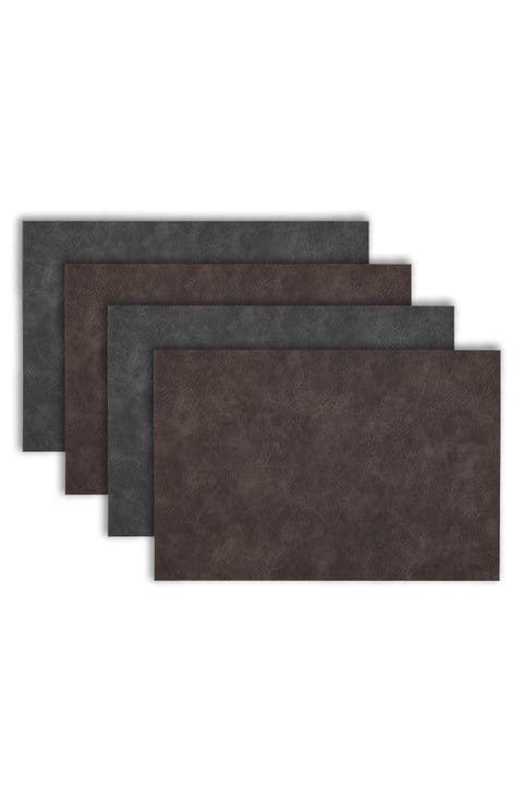 Faux Leather Reversible Set of 4 Placemats