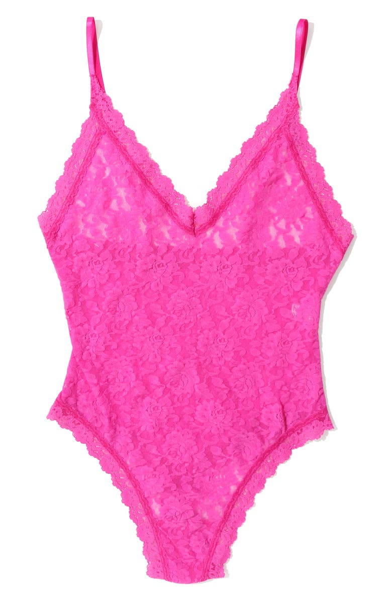 Hanky Panky Signature Lace Thong Bodysuit, Main, color, Marmalade