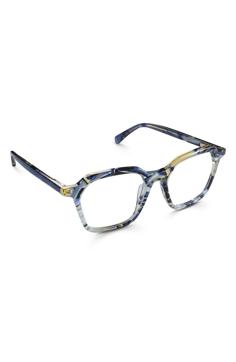 eyebobs Four Square 51mm Square Reading Glasses, Alternate, color, Blue Pattern Layer