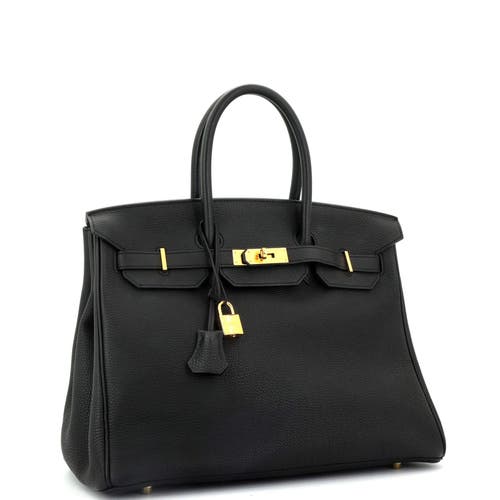 Pre-owned Hermes Hermes Birkin Handbag Black Togo With Gold Hardware 35 In Black