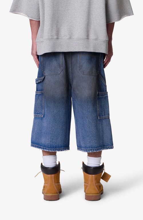 Mnml Ultra Baggy Denim Carpenter Shorts In Blue