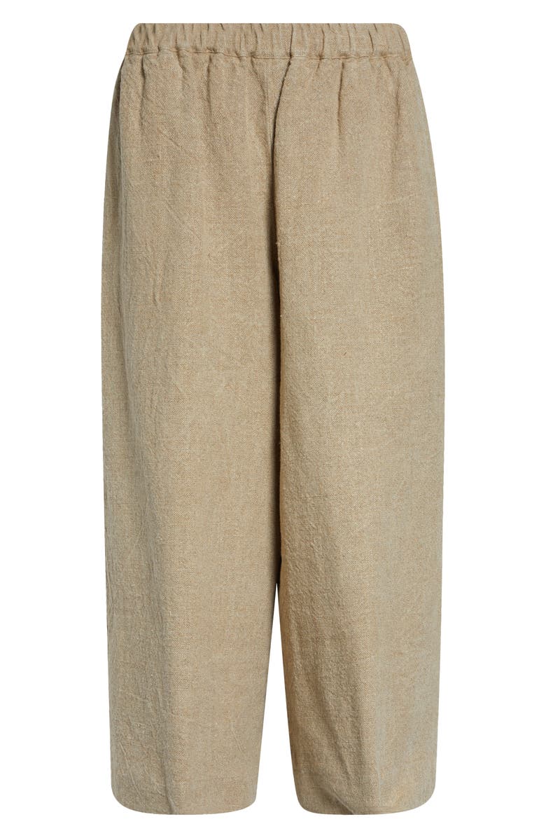 Comme des Garçons Heavyweight Linen Canvas Crop Wide Leg Pants, Main, color, Ecru
