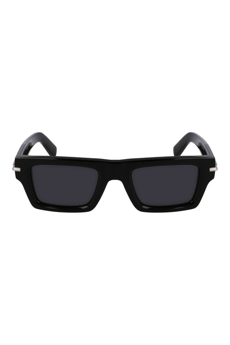 Prisma 50mm Rectangular Sunglasses, Main, color, BLACK