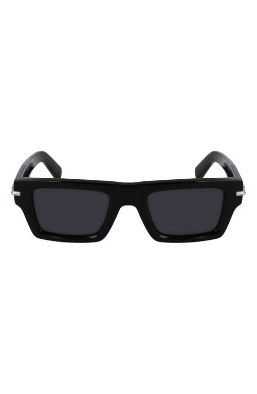 Ferragamo Prisma 50mm Rectangular Sunglasses In Black