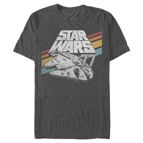 Men's Retro 77 Millennium Falcon Stripes Short Sleeve Graphic T-shirt