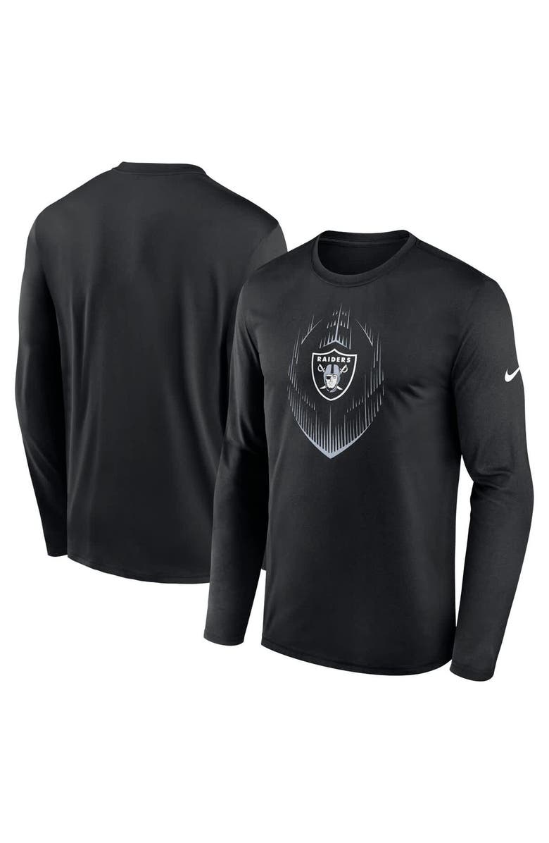 Nike Men's Nike Black Las Vegas Raiders Icon Legend Performance Long Sleeve T-Shirt, Alternate, color, Black