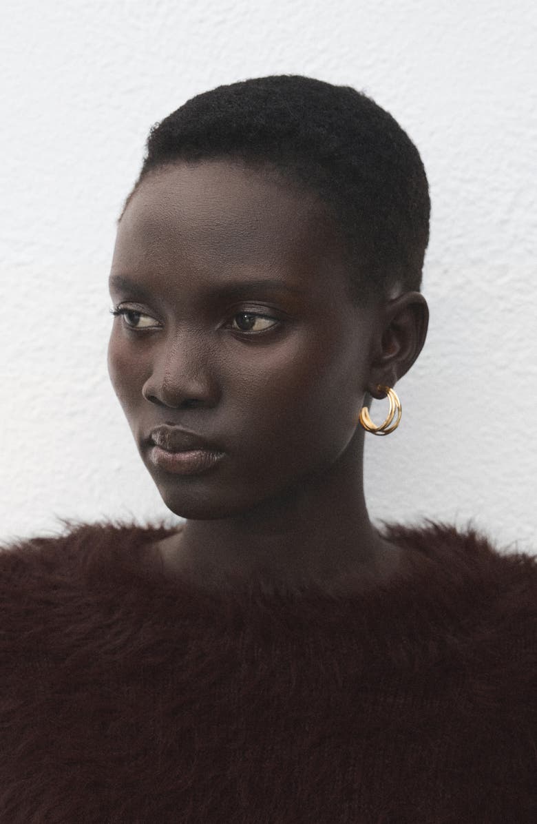 MANGO Toby Faux Fur Sweater, Alternate, color, Brown