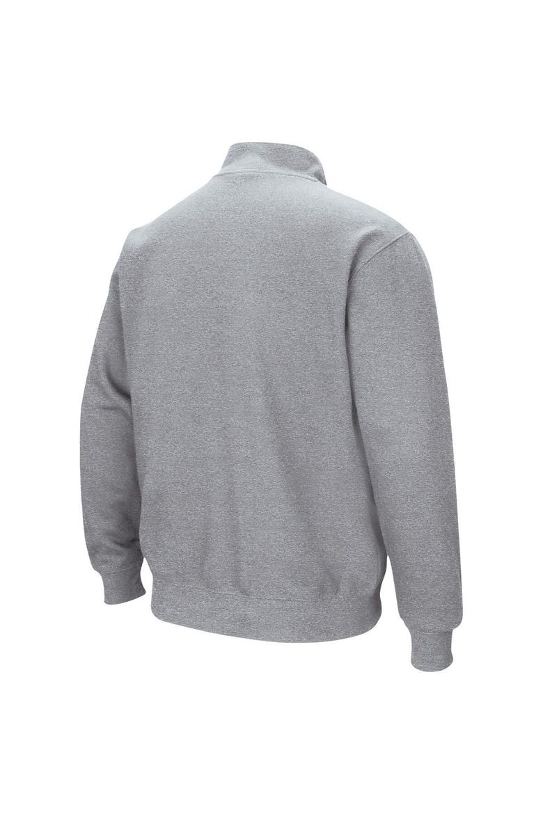 Men's Colosseum Heathered Gray Harvard Crimson Tortugas Team Logo Quarter-Zip Jacket, Alternate, color, Heather Gray