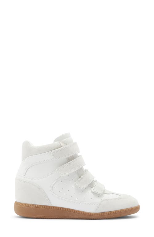 Steve Madden Mustang White Suede High-top Wedge Sneakers In White