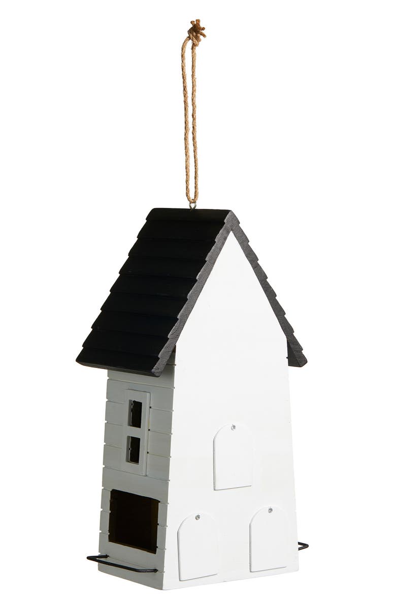 Glitzhome Modern Functional and Decorative Solid Wood White Outdoor Garden Birdhouse, Alternate, color, White