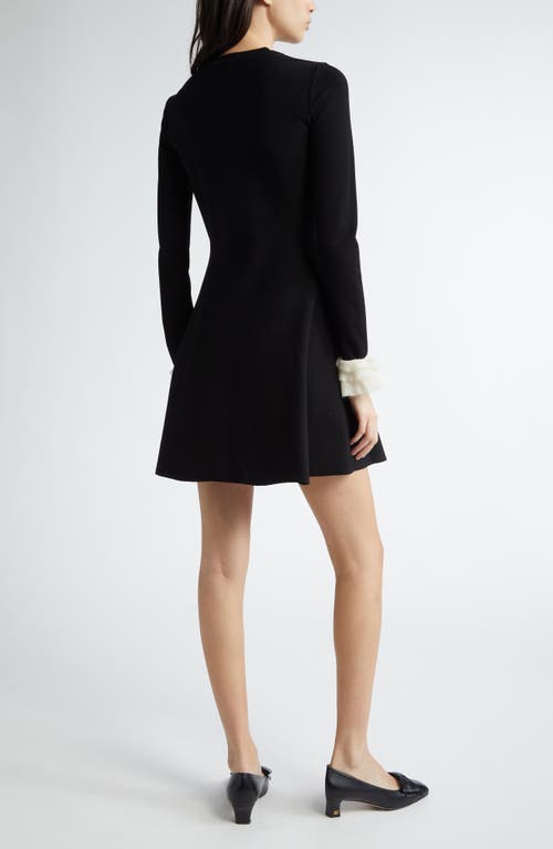 Valentino Garavani Ruffle Cuff Long Sleeve Sweater Dress