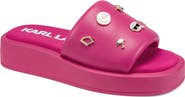 KARL LAGERFELD PARIS Opal Macaron Platform Wedge Slide Sandal