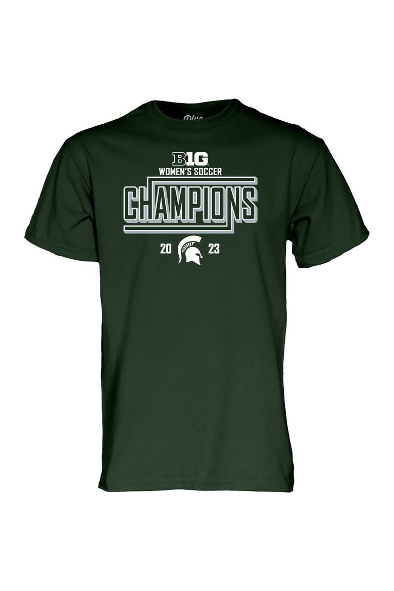 Unisex Blue 84  Green Michigan State Spartans 2023 Big Ten Women's Soccer Regular Season Champions Locker Room T-Shirt, Alternate, color, Green