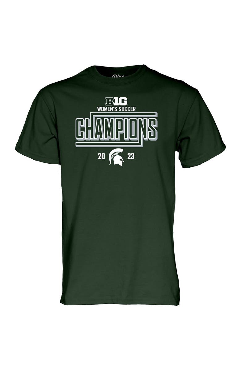 BLUE 84 Unisex Blue 84 Green Michigan State Spartans 2023 Big Ten Women's Soccer Regular Season Champions Locker Room T-Shirt, Alternate, color, Green