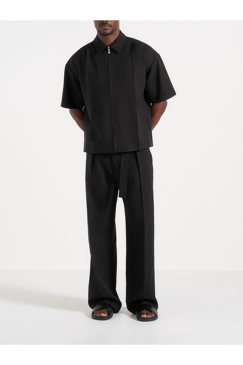 Aven Boxy Shirt With Crease, Alternate, color, Black