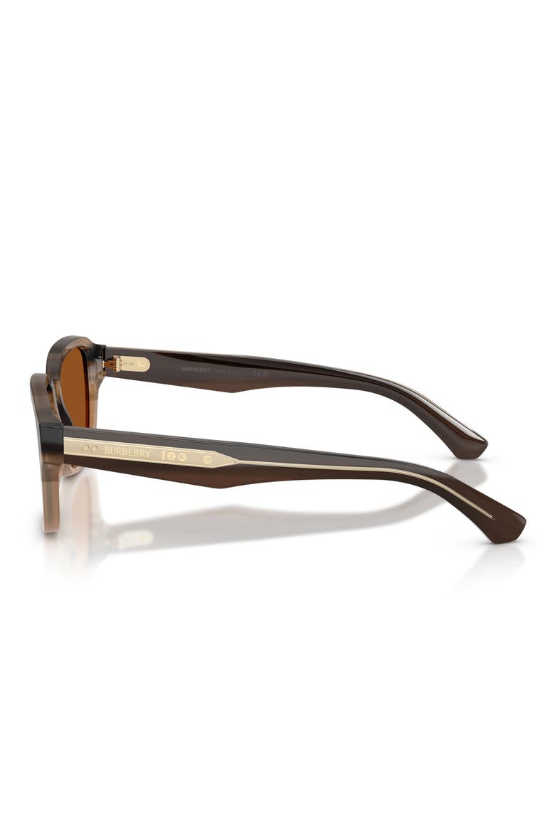 53mm Square Sunglasses, Alternate, color, STRIPED BEIGE / DARK BROWN