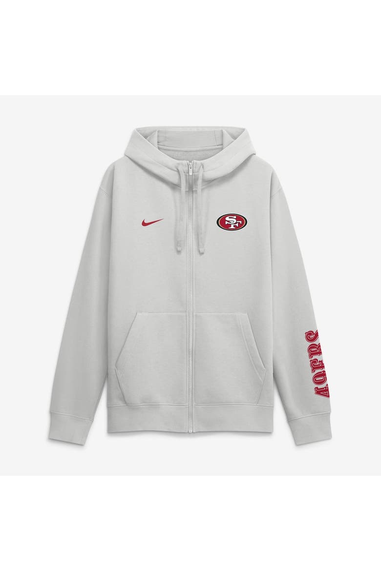 Men's Nike Gray San Francisco 49ers Cool Down Club Full-Zip Hoodie, Main, color, Gray