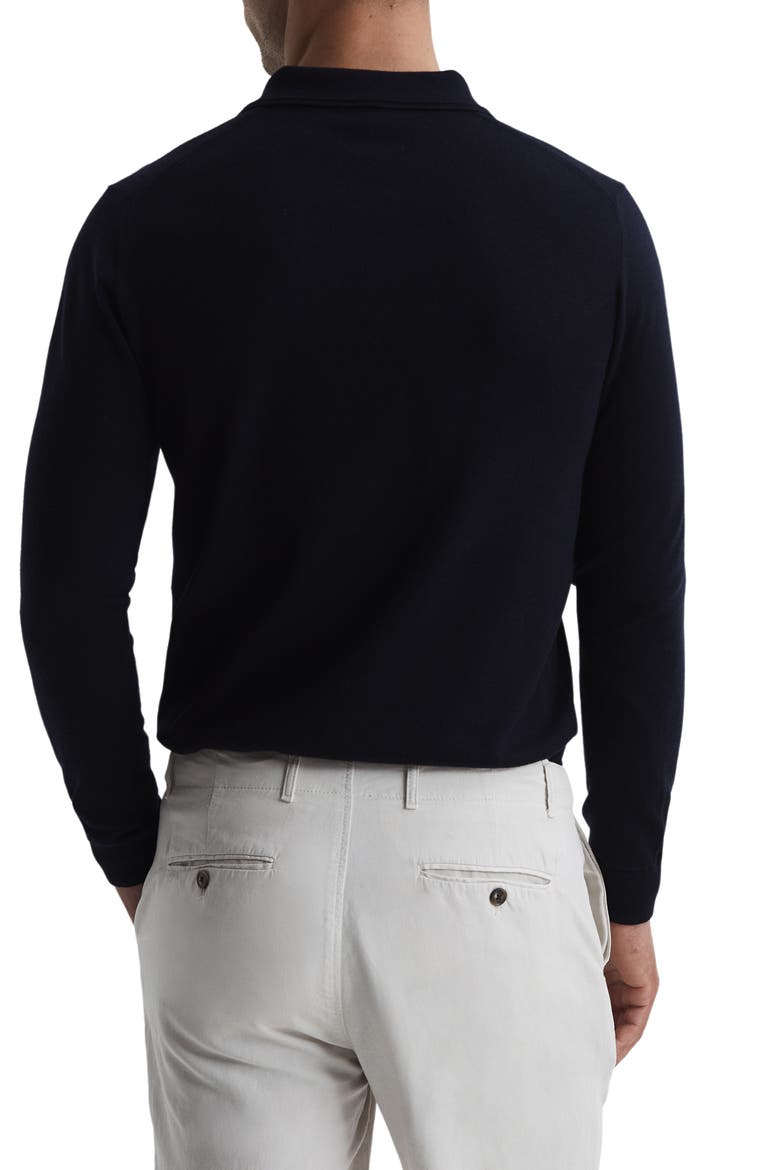 Trafford Long Sleeve Wool Polo Sweater, Alternate, color, NAVY