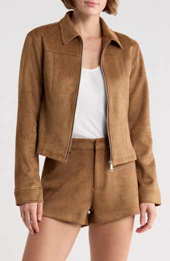 Vigoss Fitted Faux Suede Jacket