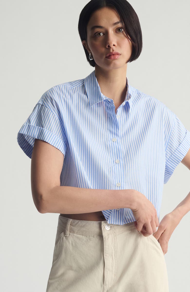 Brooklyn Industries Crop Button-Up Shirt, Alternate, color, 