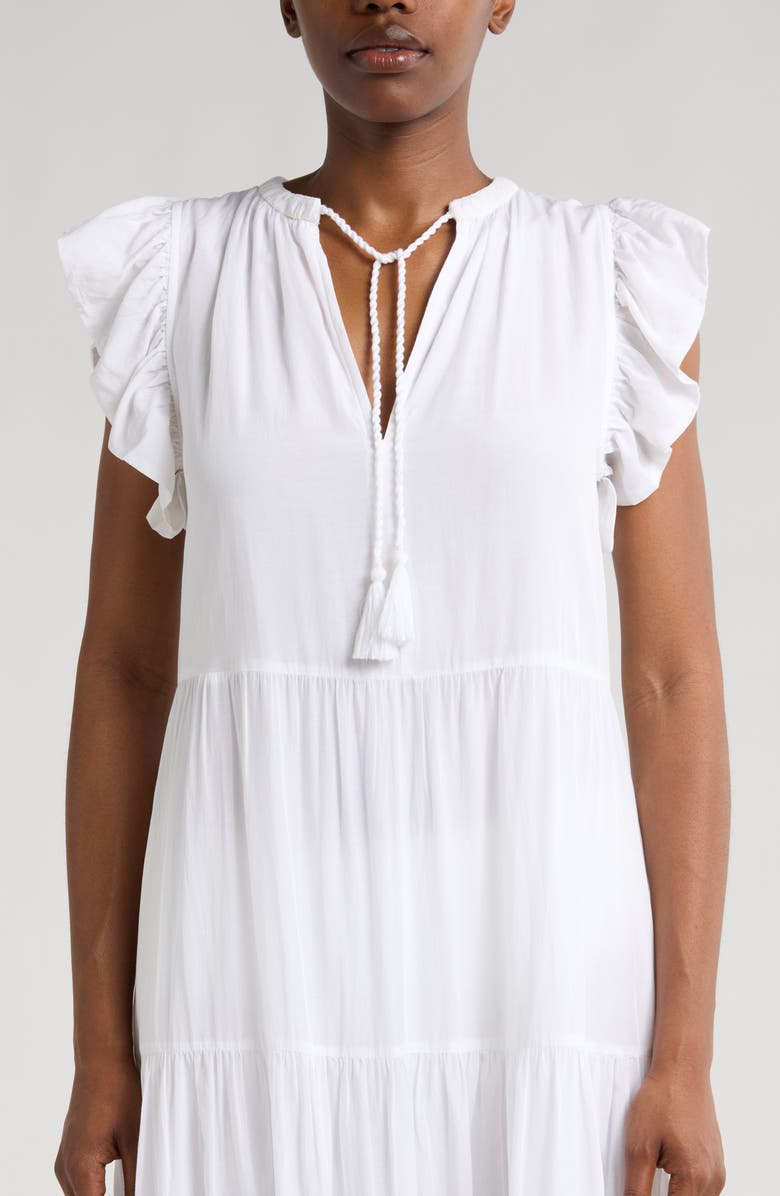Elan Tiered Cover-Up Maxi Dress, Alternate, color, White