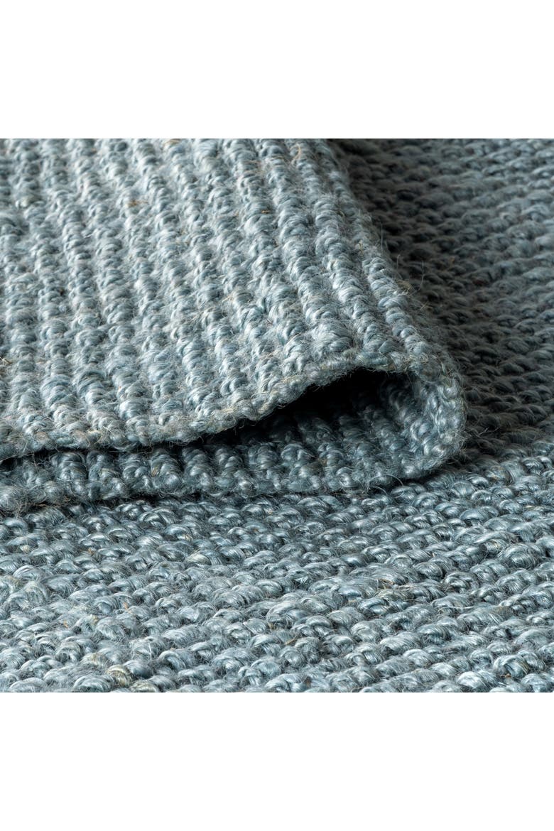 Pata Hand Woven Chunky Jute with Fringe Area Rug, Alternate, color, Light Blue/Gray