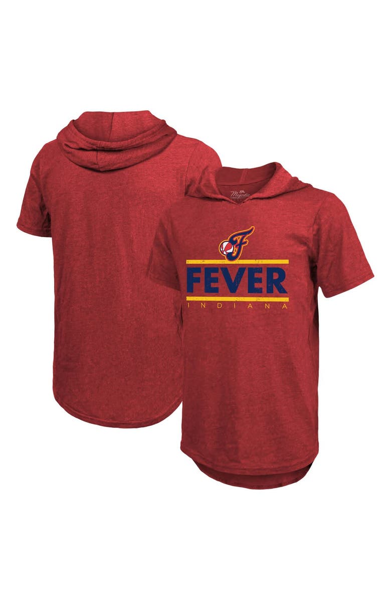 Majestic Threads Unisex Majestic Threads Red Indiana Fever Sideline Tri-Blend Hoodie T-Shirt, Main, color, Red