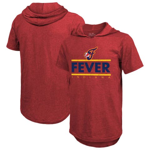 Unisex Majestic Threads Red Indiana Fever Sideline Tri-Blend Hoodie T-Shirt